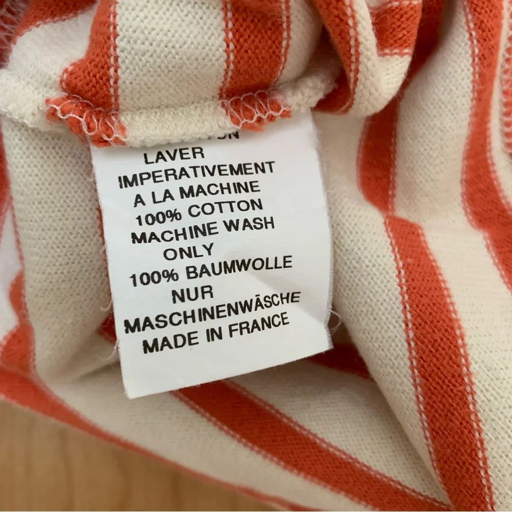 Armor Lux Orange and Cream Striped Long Sleeve Tee - Picture 5 of 6